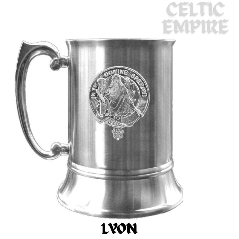 Lyon Scottish Family Clan Crest Badge Tankard