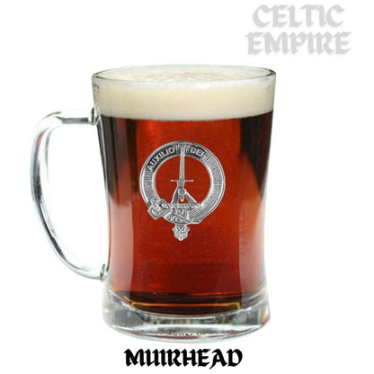 Muirhead Family Clan Crest Badge Glass Beer Mug