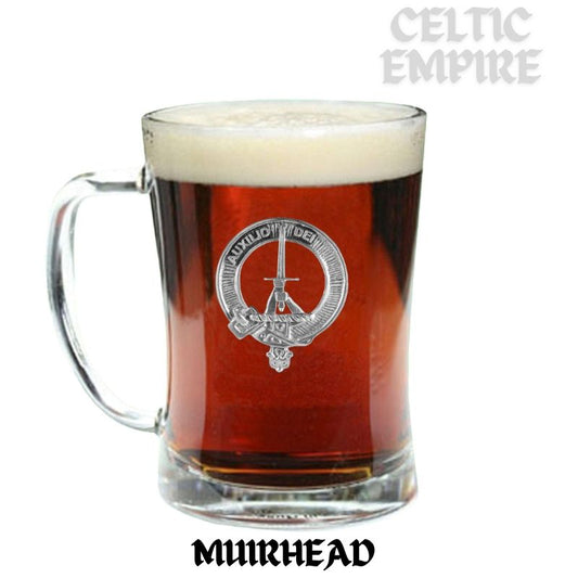 Muirhead Family Clan Crest Badge Glass Beer Mug