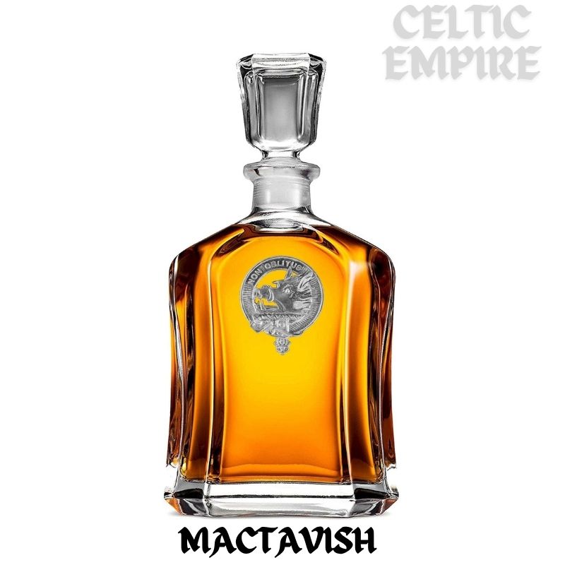 MacTavish Family Clan Crest Badge Skye Decanter