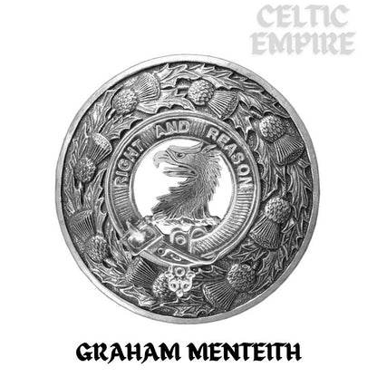 Graham (Menteith) Family Clan Badge Scottish Plaid Brooch