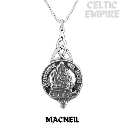 MacNeill Barra Family Clan Crest Interlace Drop Pendant