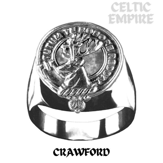 Crawford Scottish Family Clan Crest Ring  ~  Sterling Silver and Karat Gold