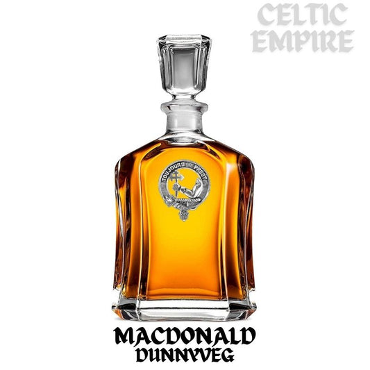 MacDonald (Dunnyveg) Family Clan Crest Badge Whiskey Decanter