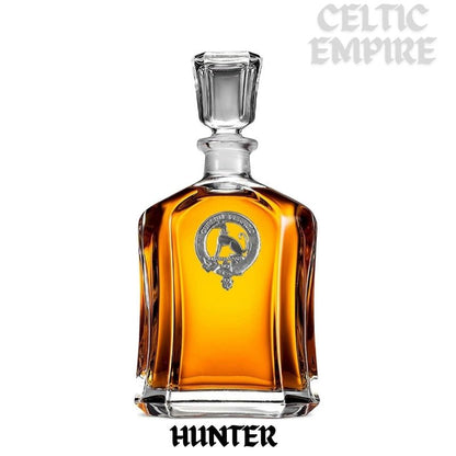 Hunter Family Clan Crest Badge Whiskey Decanter