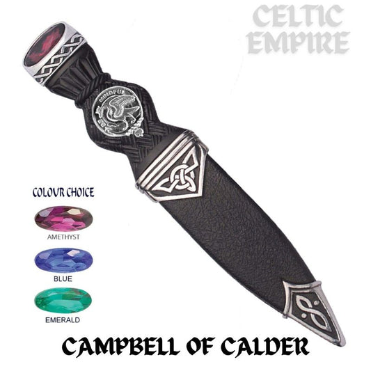 Campbell Calder Interlace Family Clan Crest Sgian Dubh, Scottish Knife