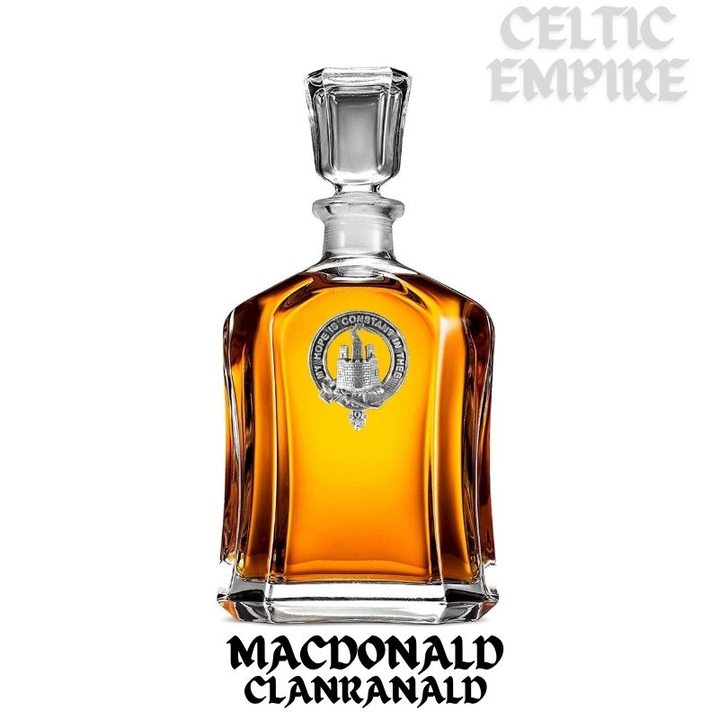 MacDonald (Family ClanRanald) Family Clan Crest Badge Whiskey Decanter