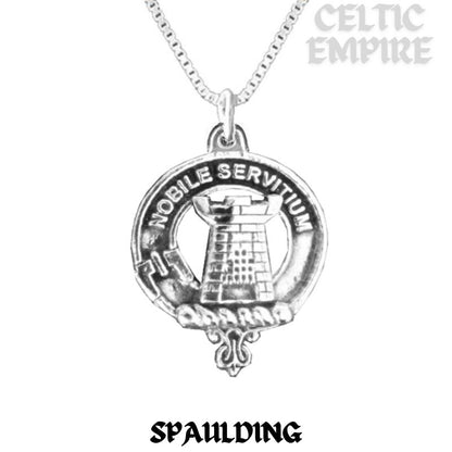 Spaulding Family Clan Crest Scottish Pendant