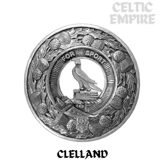 Clelland Family Clan Badge Scottish Plaid Brooch