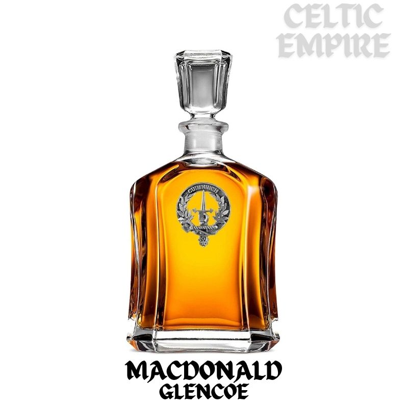 MacDonald (Glencoe) Family Clan Crest Badge Whiskey Decanter