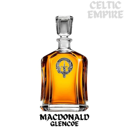MacDonald (Glencoe) Family Clan Crest Badge Whiskey Decanter