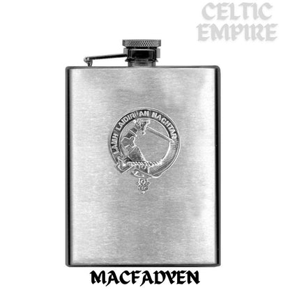 MacFadden 8oz Family Clan Crest Scottish Badge Stainless Steel Flask