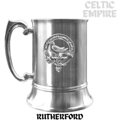 Rutherford Scottish Family Clan Crest Badge Tankard