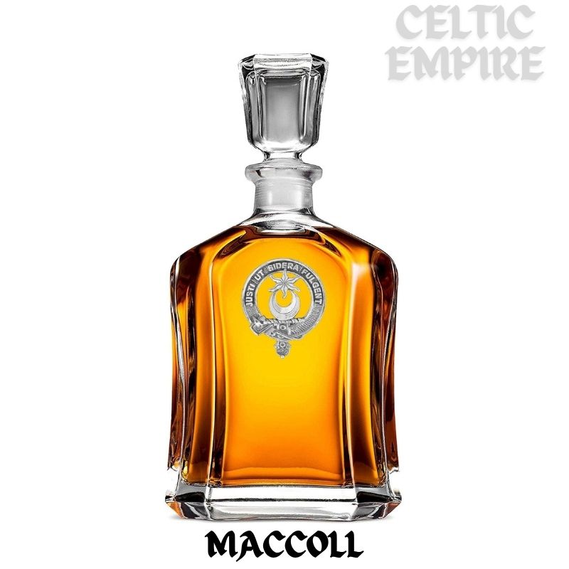 MacColl Family Clan Crest Badge Whiskey Decanter