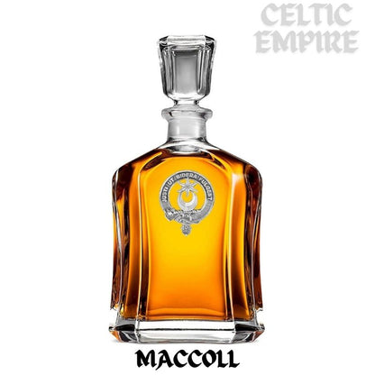 MacColl Family Clan Crest Badge Whiskey Decanter