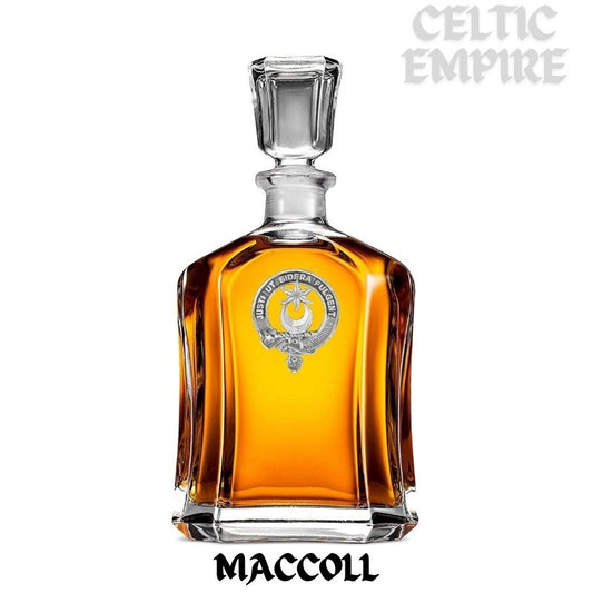 MacColl Family Clan Crest Badge Whiskey Decanter