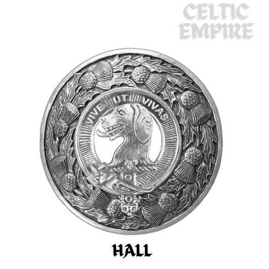 Hall Family Clan Badge Scottish Plaid Brooch