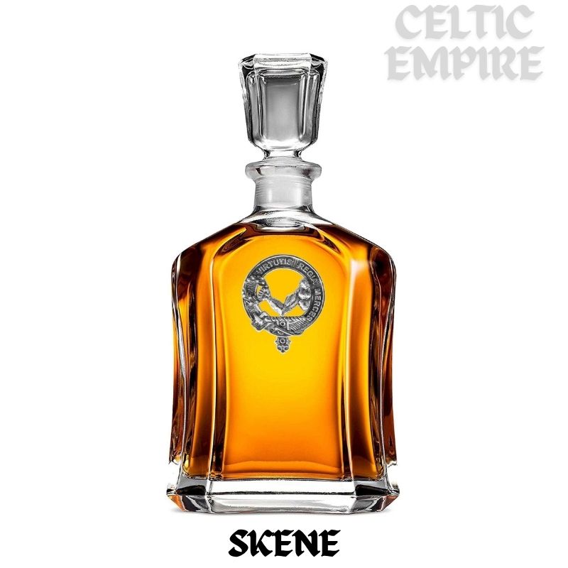 Skene Family Clan Crest Badge Whiskey Decanter