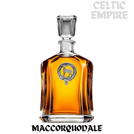 MacCorquodale Family Clan Crest Badge Whiskey Decanter
