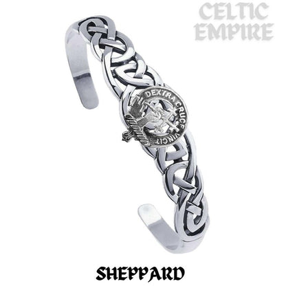 Sheppard Family Clan Crest Celtic Cuff Bracelet