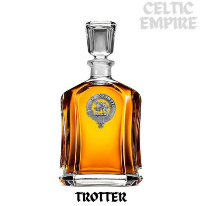Trotter Family Clan Crest Badge Whiskey Decanter