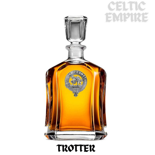 Trotter Family Clan Crest Badge Whiskey Decanter