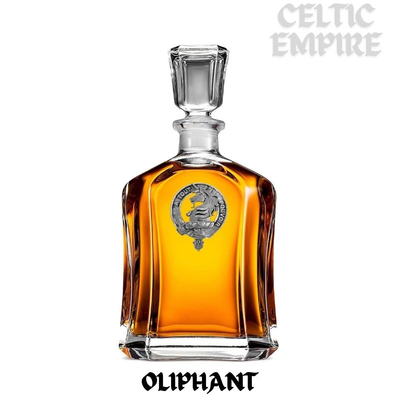 Oliphant Family Clan Crest Badge Whiskey Decanter
