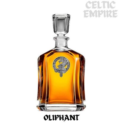 Oliphant Family Clan Crest Badge Whiskey Decanter