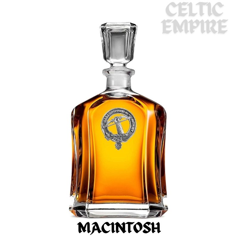 MacIntosh Family Clan Crest Badge Whiskey Decanter