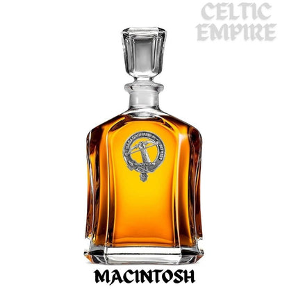 MacIntosh Family Clan Crest Badge Whiskey Decanter