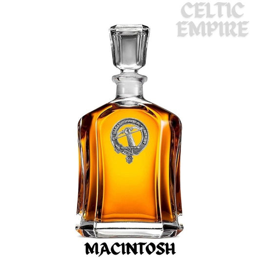 MacIntosh Family Clan Crest Badge Whiskey Decanter