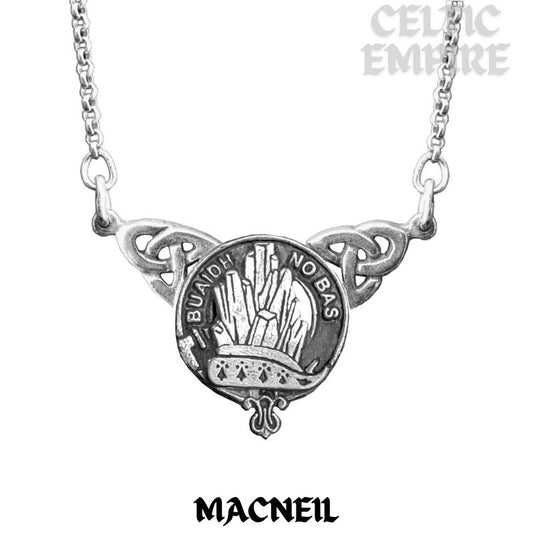 MacNeill Old Motto Family Clan Crest Double Drop Pendant
