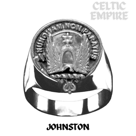 Johnston Scottish Family Clan Crest Ring Sterling Silver and Karat Gold