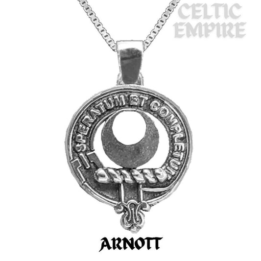 Arnott Large 1" Scottish Family Clan Crest Pendant - Sterling Silver