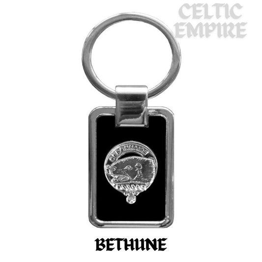 Bethune Family Clan Black Stainless Key Ring