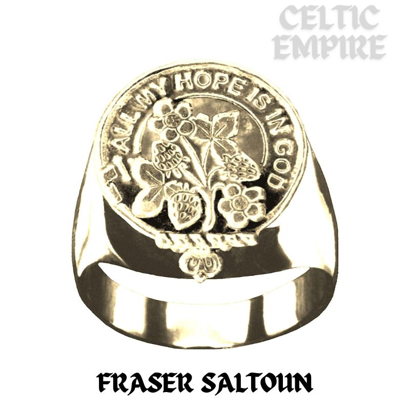 Fraser Saltoun Scottish Family Clan Crest Ring ~  Sterling Silver and Karat Gold