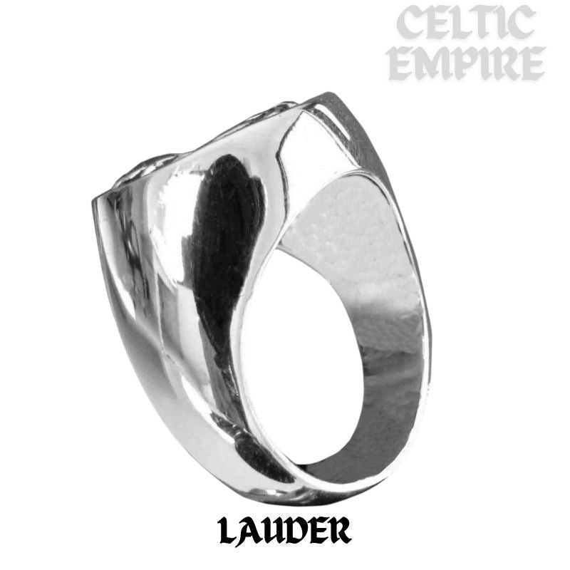 Lauder Scottish Family Clan Crest Ring Sterling Silver and Karat Gold