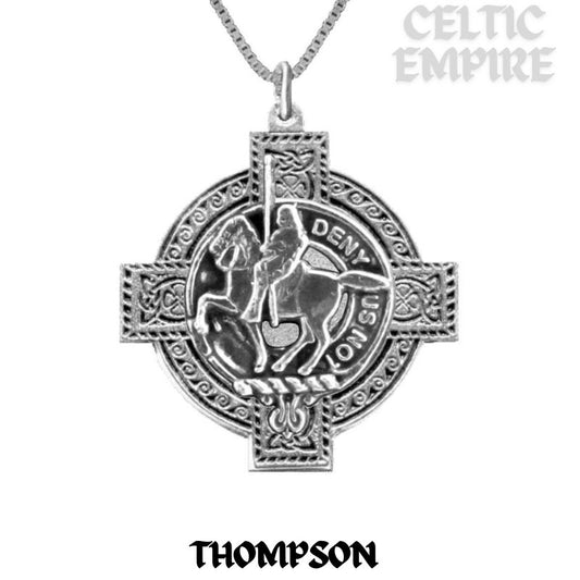 Thompson Family Clan Crest Celtic Cross Pendant Scottish