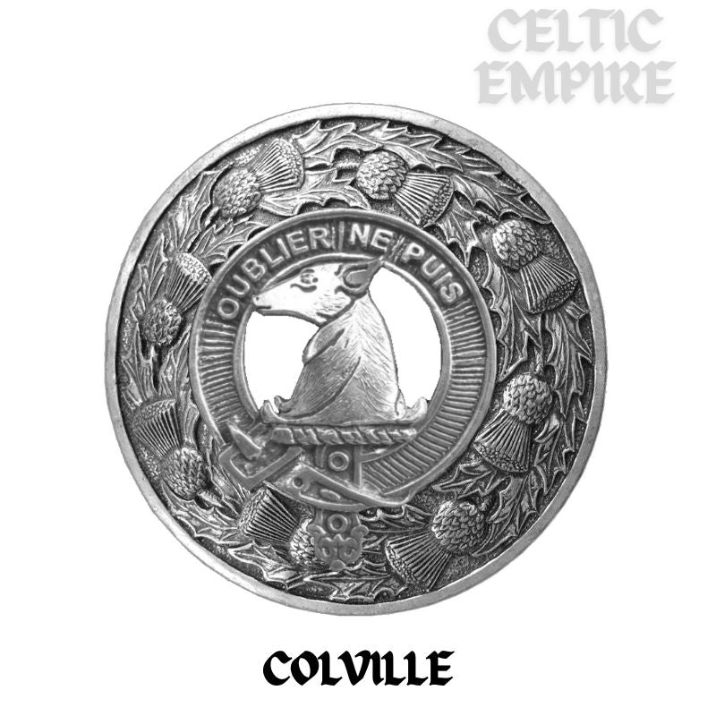 Colville Family Clan Badge Scottish Plaid Brooch