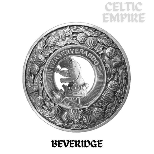 Beveridge Family Clan Badge Scottish Plaid Brooch