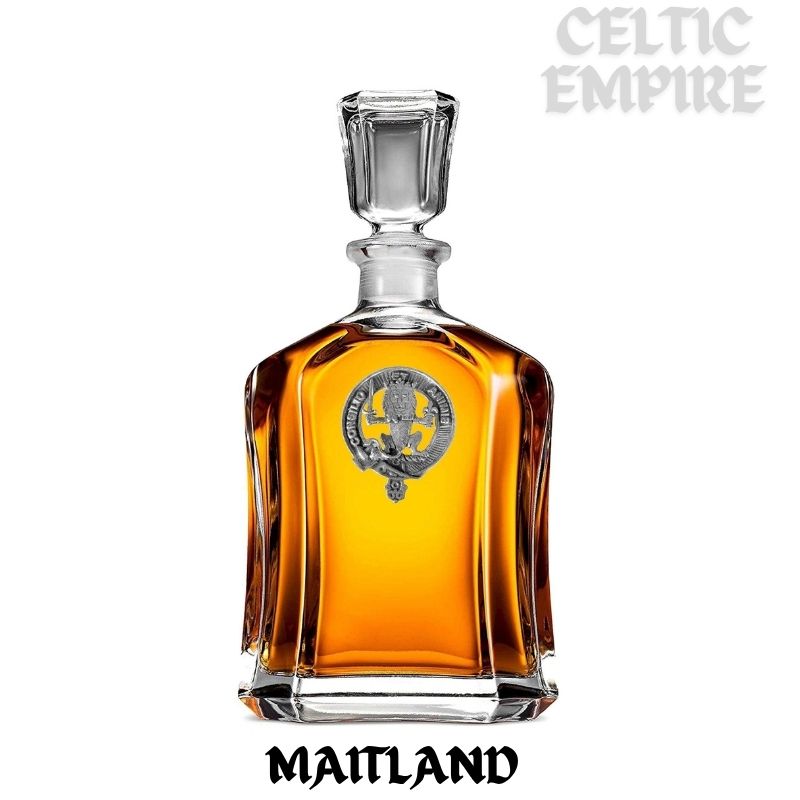 Maitland Family Clan Crest Badge Whiskey Decanter
