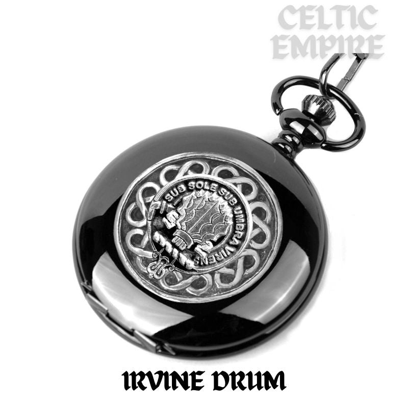 Irvine Drum Scottish Family Clan Crest Pocket Watch