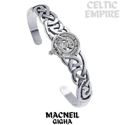 MacNeill Gigha & Colonsay Family Clan Crest Celtic Cuff Bracelet