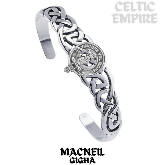 MacNeill Gigha & Colonsay Family Clan Crest Celtic Cuff Bracelet