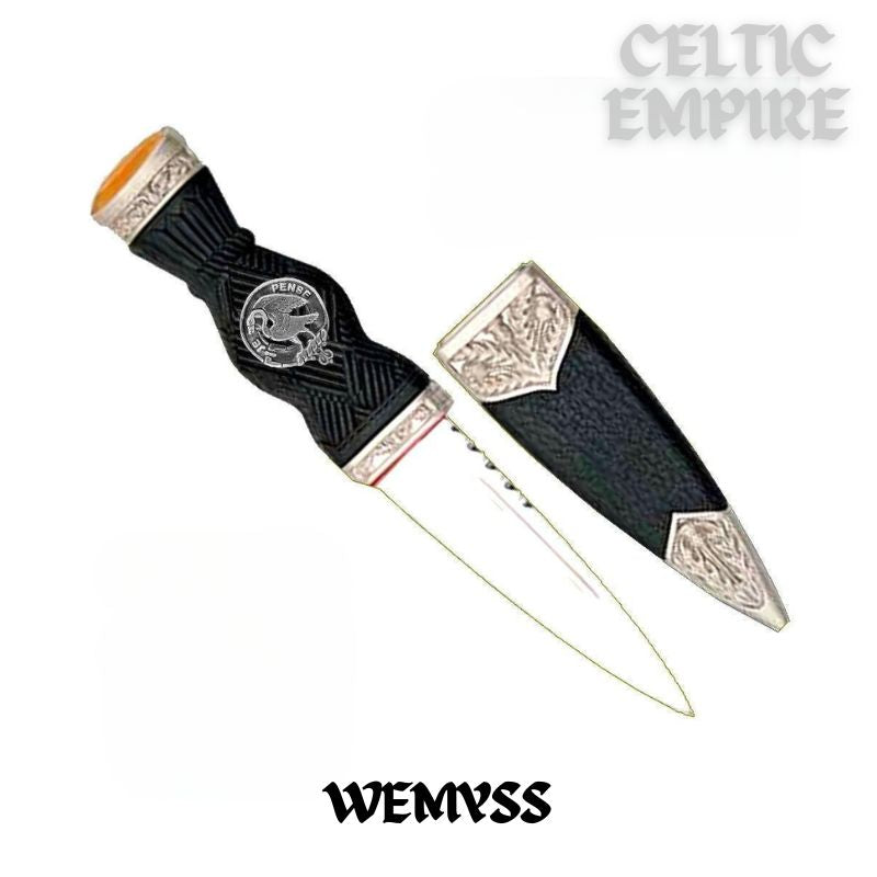 Wemyss Family Clan Crest Sgian Dubh, Scottish Knife