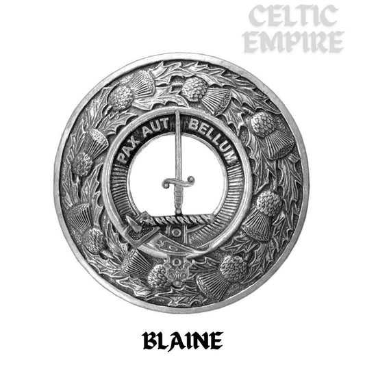 Blaine Family Clan Badge Scottish Plaid Brooch