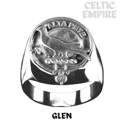 Glen Scottish Family Clan Crest Ring  ~  Sterling Silver and Karat Gold