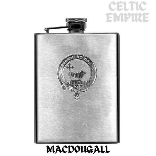 MacDougall 8oz Family Clan Crest Scottish Badge Stainless Steel Flask