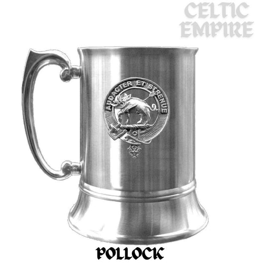 Pollock Scottish Family Clan Crest Badge Tankard