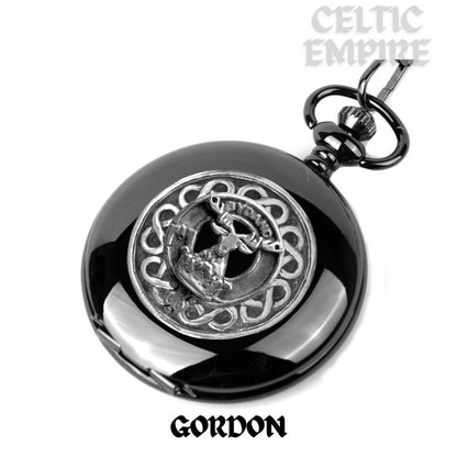 Gordon Family Clan Crest  Black Pocket Watch